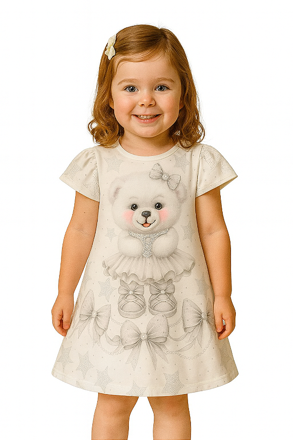 Vestido Infantil Teddy Princess