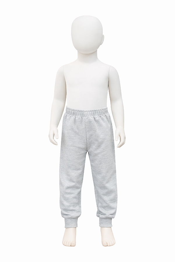 Calça Jogger Infantil Moletom Cinza Mescla
