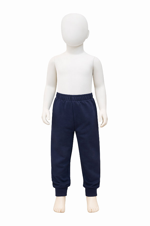 Calça Jogger Infantil Moletom Azul Marinho