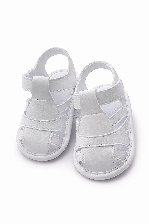 Sandália Infantil Branca Fechada com Velcro