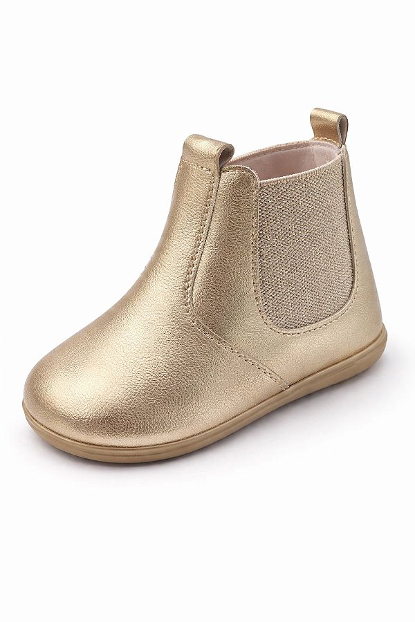 Bota Infantil Dourada Metalizada