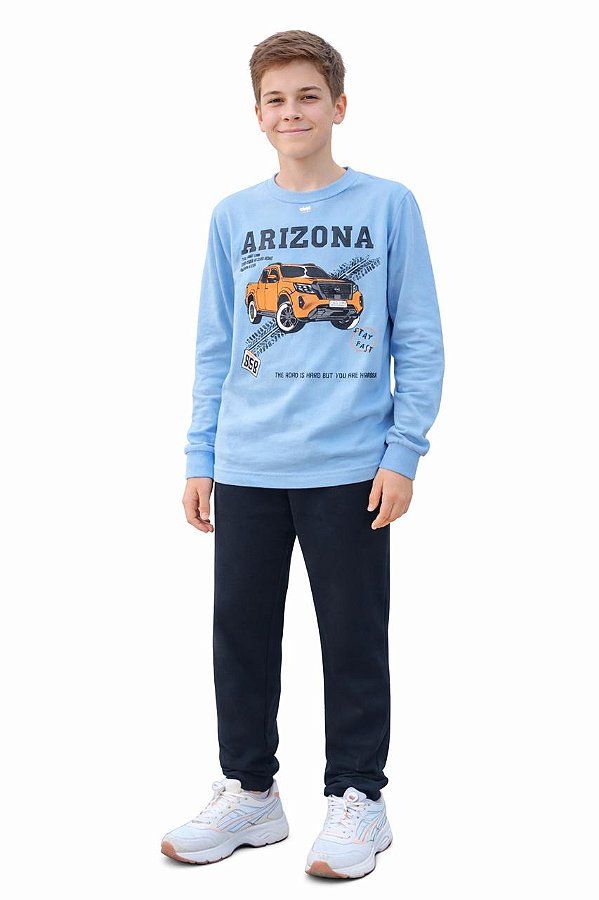 Conjunto Meia Estação Cato Lelê Arizona Truck Azul Claro e Preto