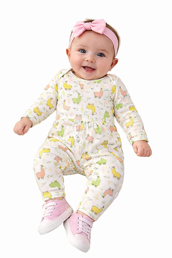 Conjunto Mafessoni Body e Mijão Estampado Safari Girafinhas