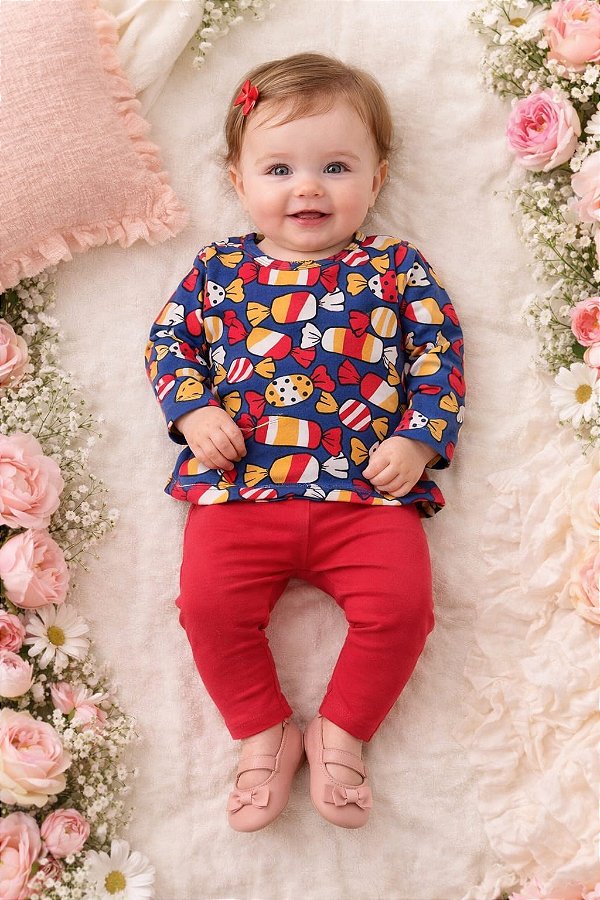 Conjunto Kyly Meia Estação Docinhos Coloridos