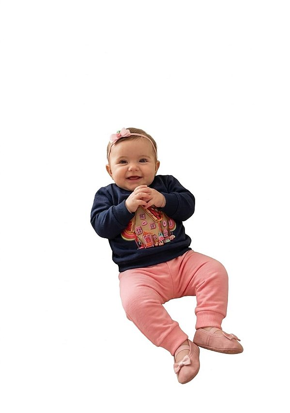 Conjunto Kyly Moletom Flanelado Casinha Encantada