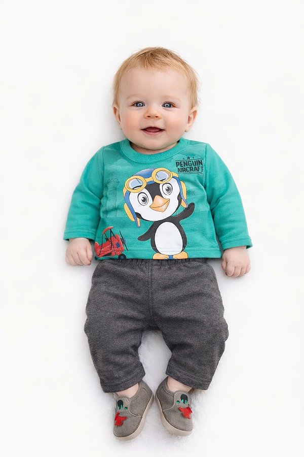 Conjunto Moletom Kyly Pinguim Aviador