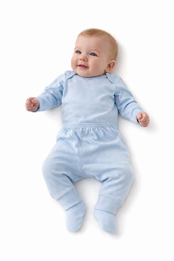 Conjunto Petutinha Body e Mijão Azul Bebê