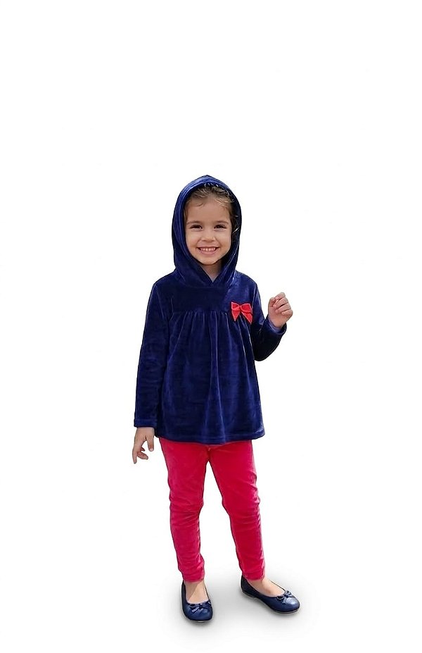 Conjunto Pipa Blusa de Camurça com Capuz Legging