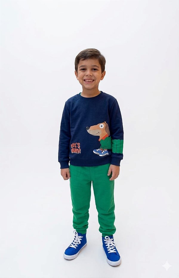 Conjunto Moletom Kyly Cachorrinho Let’s Run