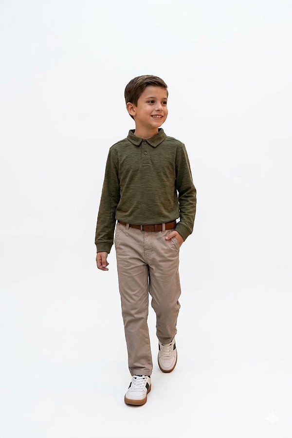 Conjunto Meia Estação Infantil Johnny Fox Polo e Calça Social