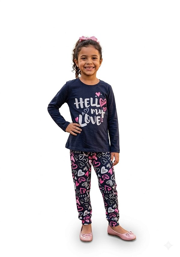 Conjunto Meia Estação Infantil Elian Hello My Love
