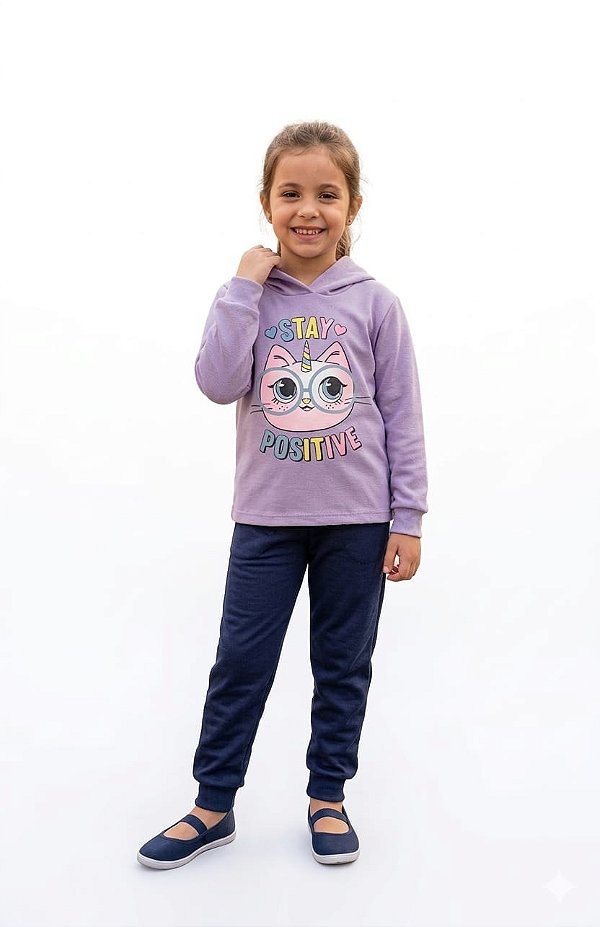Conjunto Moletom Infantil Viston Stay Positive