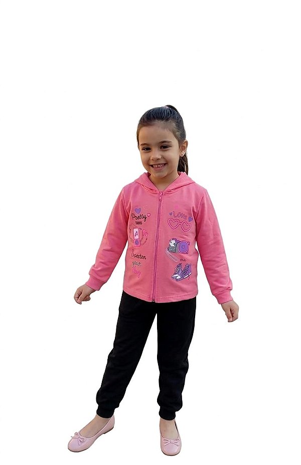 Conjunto Moletom Infantil Cato Lelê Pretty Love