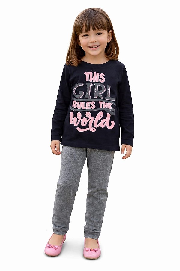 Conjunto Meia Estação Infantil Elian Girl Rules