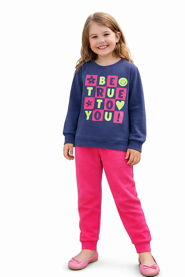Conjunto Moletom Infantil Kyly Be True