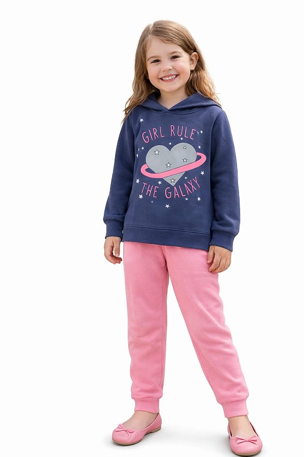 Conjunto Moletom Infantil Cato Lelê Girl Rule