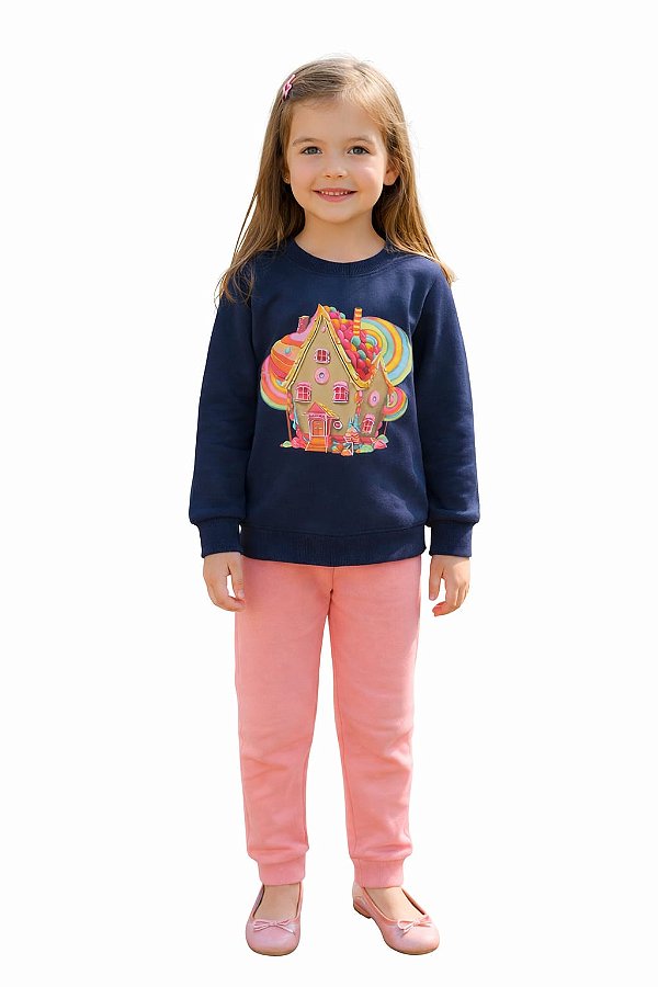 Conjunto Moletom Infantil Kyly Casa Encantada