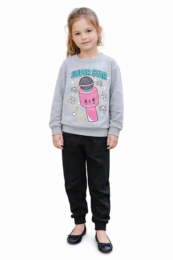 Conjunto Moletom Infantil Cleomara Super Star