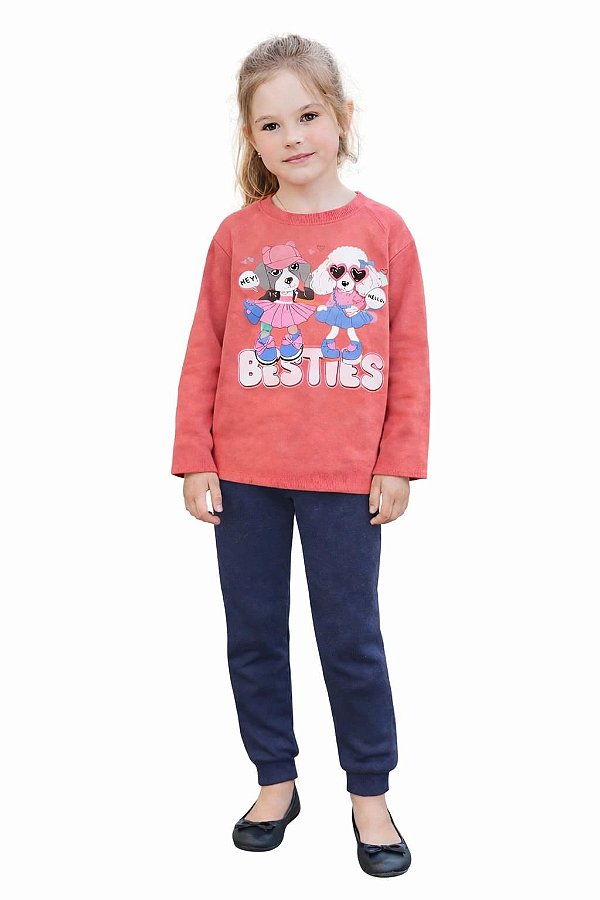 Conjunto Moletom Infantil Cato Lelê Besties