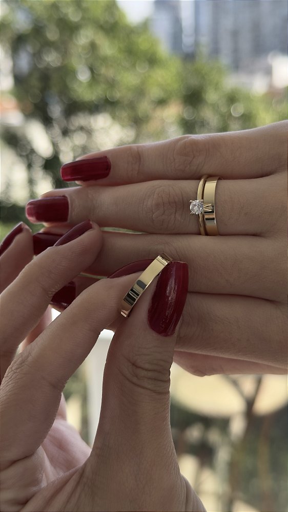 Par em ouro 18 k Reta tradicional