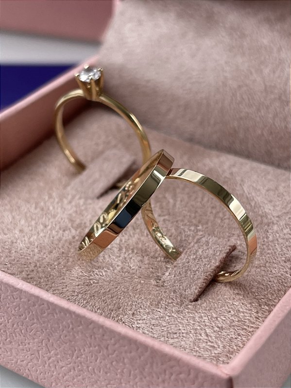 Alianças Reta Tradicional Ouro 18k 2 mm