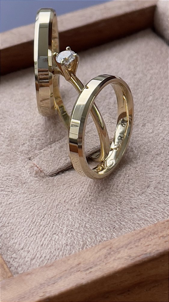 Aliança Nápoles Anatômica Ouro 18k 3mm
