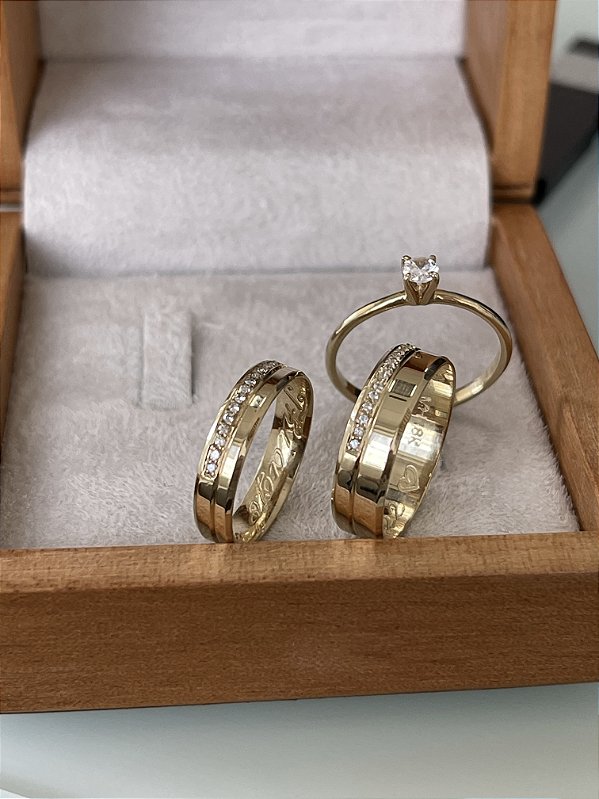 Aliança Mônaco 5 mm Ouro 18k Maciço