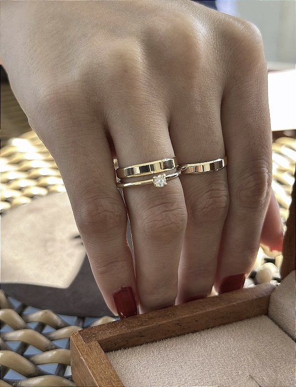 Par em ouro 18 k Nápoles 3 mm