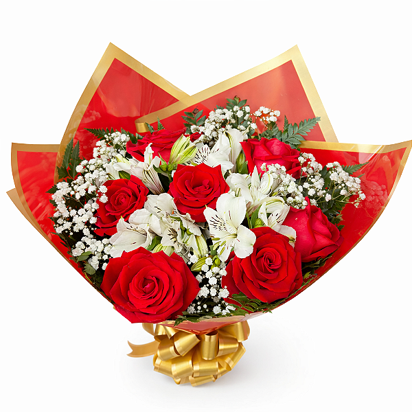 Buquê 7 rosas - clássico