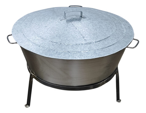 Tacho Redondo Para Banha N°6 + Tampa + Tripé - 108l - Konzen