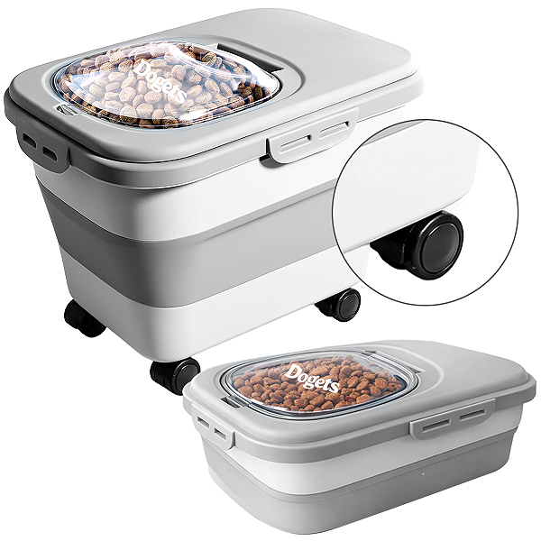 Porta Ração 22 Litros Pote Container Dispenser Grande Recipiente Reservatório Com Medidor