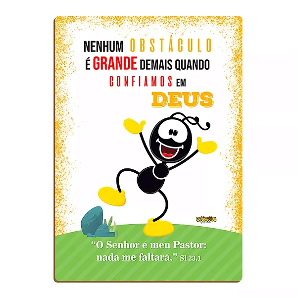 Placa MDF - Nenhum Obstáculo é Grande - Smilinguido
