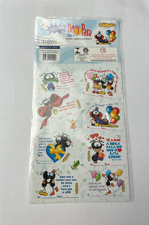 Cartela de Adesivos Stickers - nº25 - Smilinguido