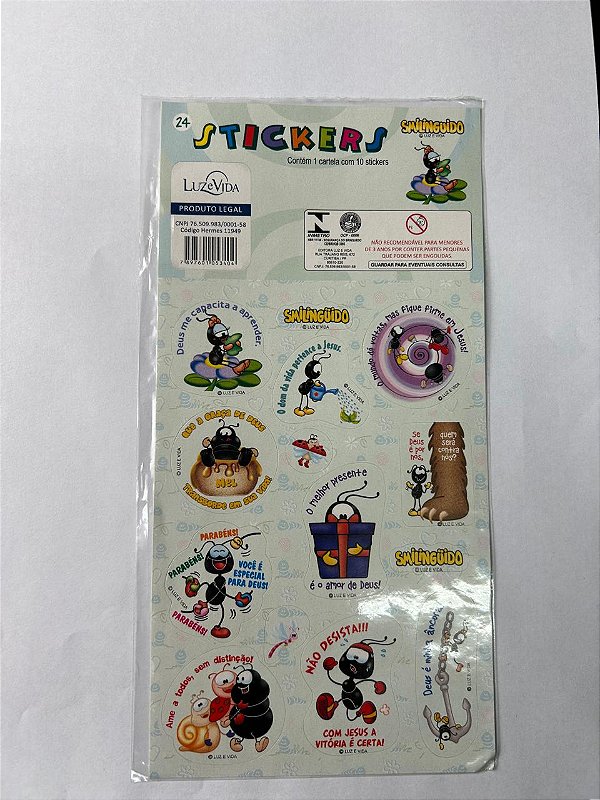 Cartela de Adesivos Stickers - nº24 - Smilinguido