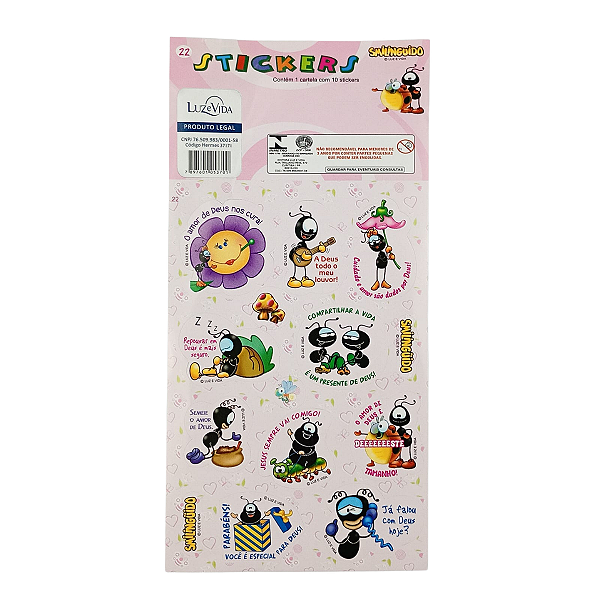 Cartela de Adesivos Stickers - nº22 - Smilinguido