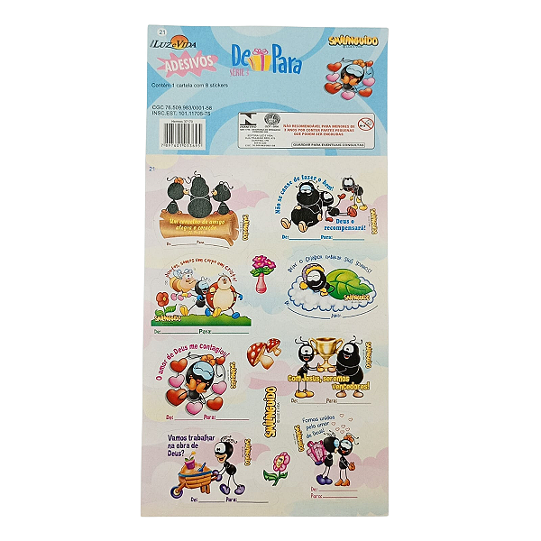 Cartela de Adesivos Stickers - nº21 - Smilinguido