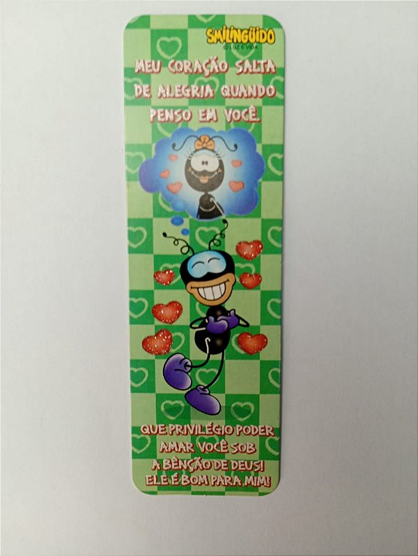 Marca Páginas Mini - Meu Coração Salta de Alegria - Smilinguido (amor)  - Pct 50 und