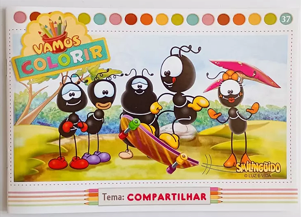 Livro Vamos Colorir - Compartilhar - Smilinguido