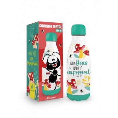 Garrafa Térmica Metal - Smilinguido Para Deus - Brasfoot