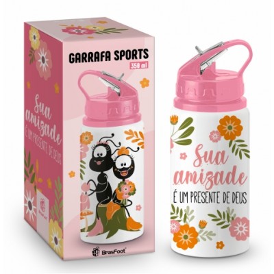 Garrafa Sports 350ml - Smilingüido - Sua amizade - Brasfoot