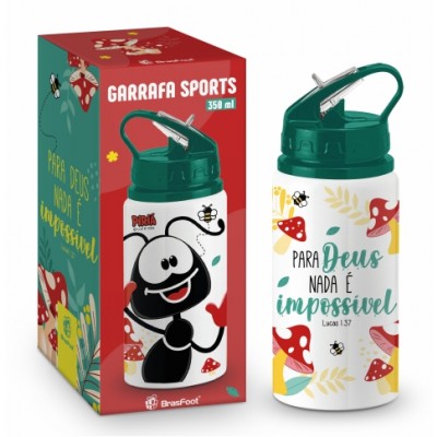 Garrafa Sports 350ml - Smilinguido Para Deus - Brasfoot