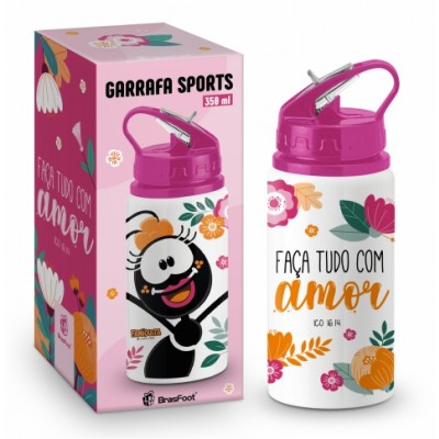 Garrafa Sports 350ml - Smilinguido Faça tudo com amor - Brasfoot