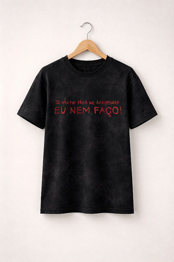 T-shirt Nem Faço- Marmorizada- Preta