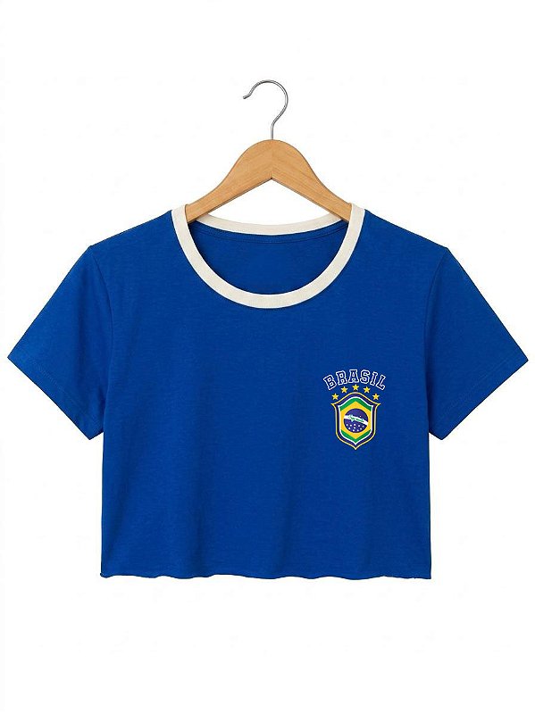 Cropped Escudo- Azul
