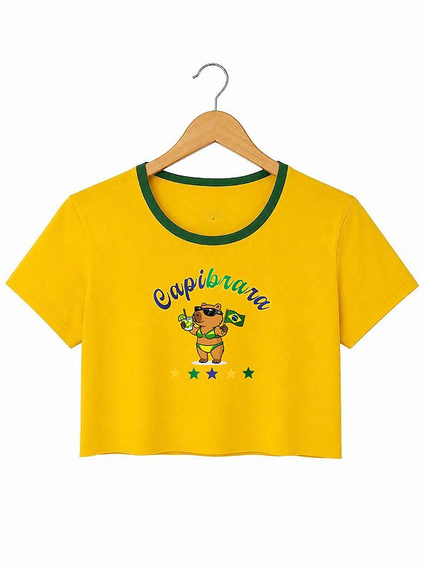 Cropped CapiBRAra- Amarelo
