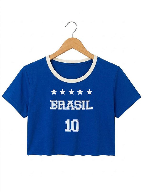 Cropped Brasil- Azul
