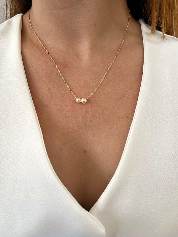 Colar Duas Perolas