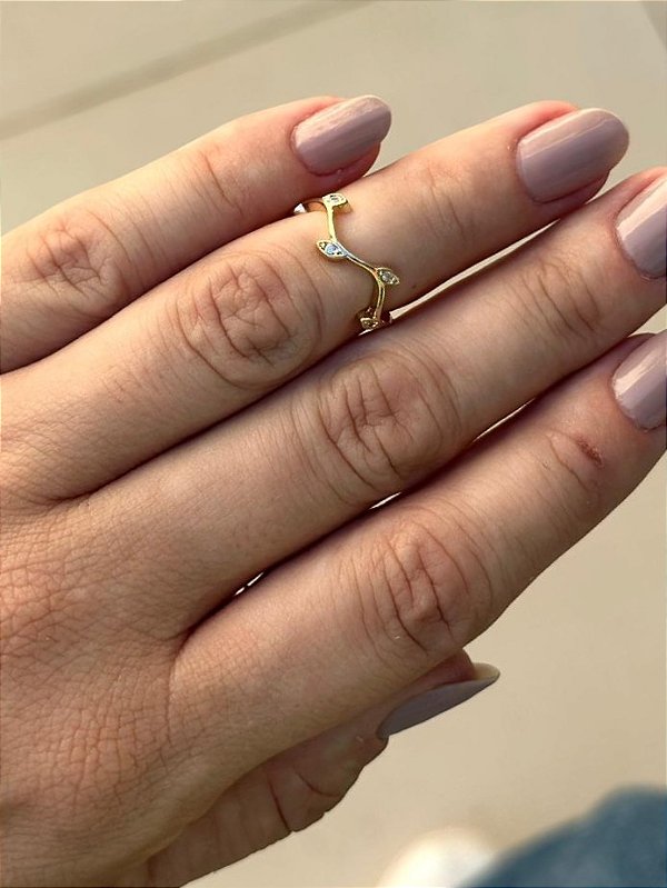 Anel Falange com Pedras em Zircônia