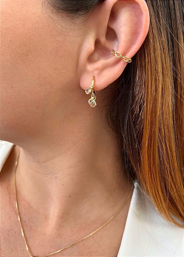 Conjunto Brinco com Piercing Fake