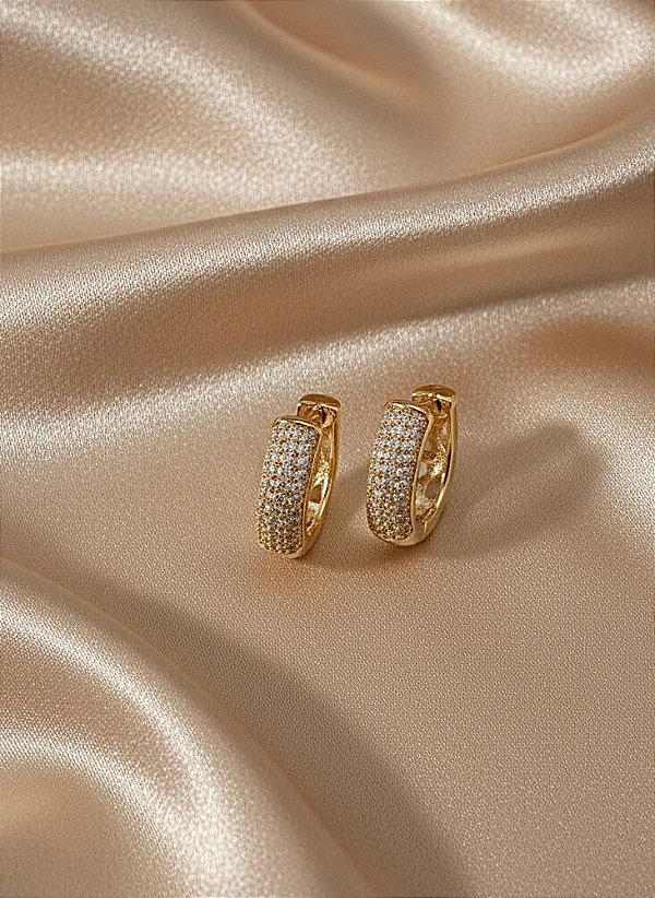 Brinco Argola Cravejada Grossa